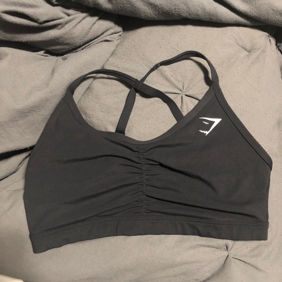 Gymshark black large rutched training sports bra